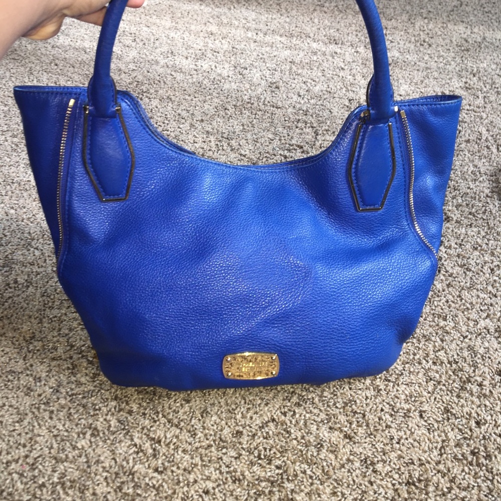 Michael Kors blue leather shoulder bag